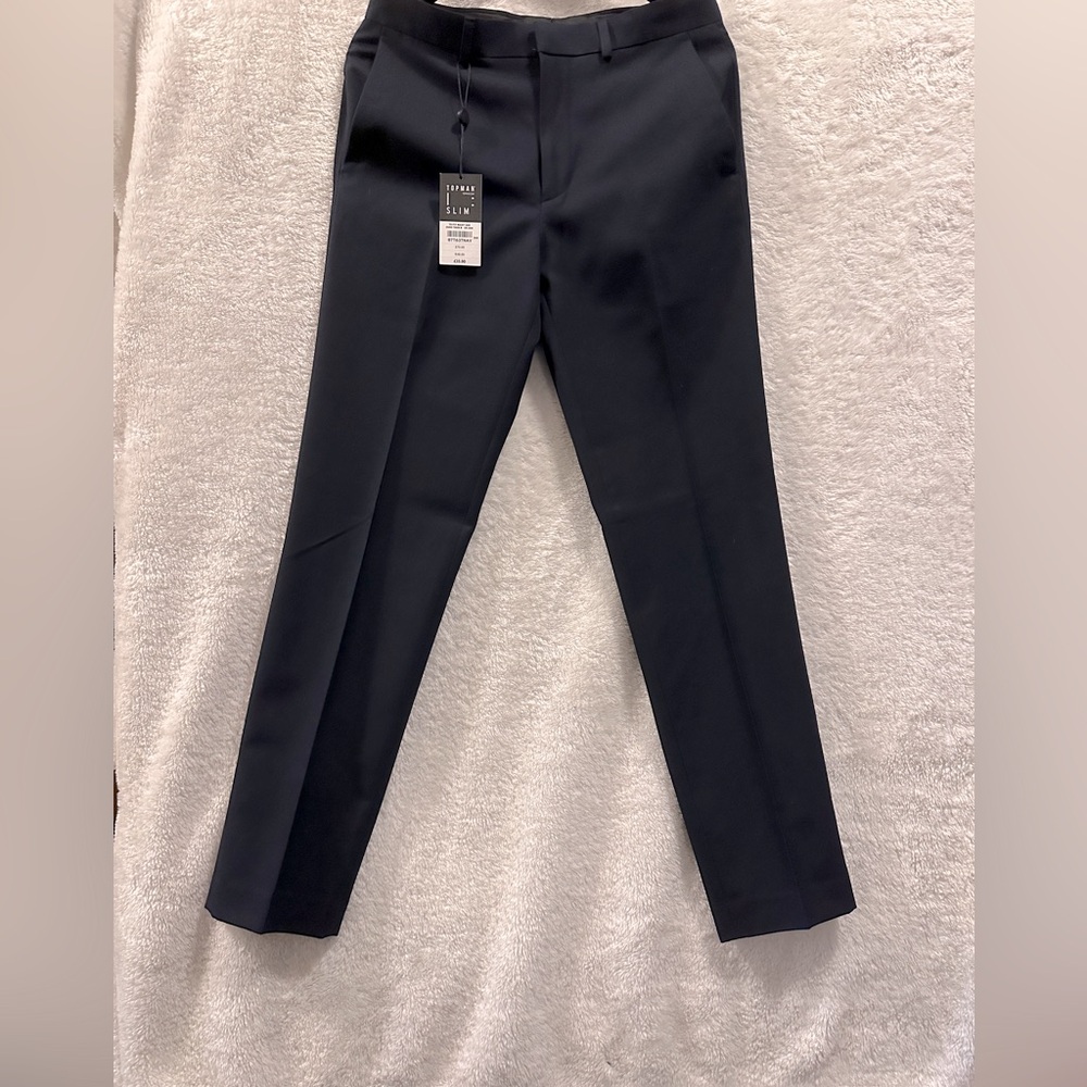 NWT Topman Skinny Slim Suit Pant Navy W30, L32
